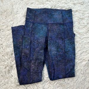 Lululemon Fast and Free Tight II 25" *Nulux Polar Lights Blue Multi